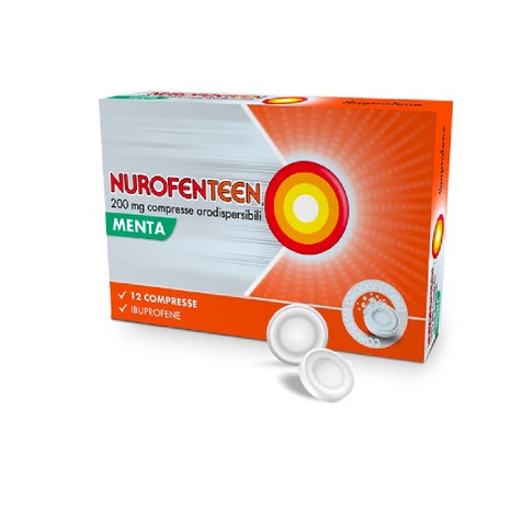 Nurofenteen 200mg ibuprofene 12 compresse orodispersibili - gusto menta