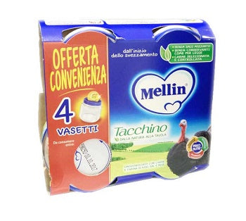 Mellin omog tacchino 4x80g