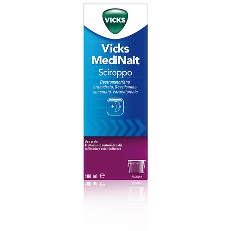 Vicks medinait sciroppo contro i sintomi di influenza raffreddore febbre e tosse 180 ml