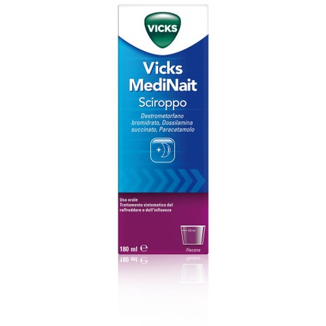 Vicks medinait sciroppo contro i sintomi di influenza raffreddore febbre e tosse 180 ml