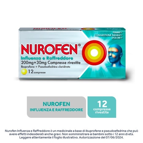 Nurofen influenza e raffreddore 200mg + 30mg 12 compresse riv