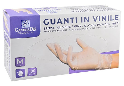 Guanti vinile s/polv m 100pz