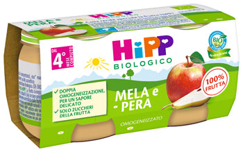 Hipp omog mela/pera 2x80g