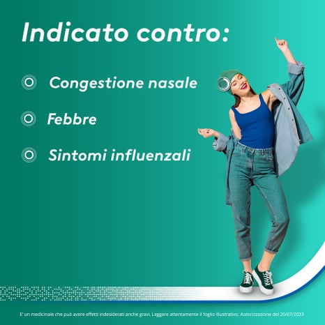 Aspirina influenza e naso chiuso antidolorifico decongestionante contro sintomi influenzali 10 buste