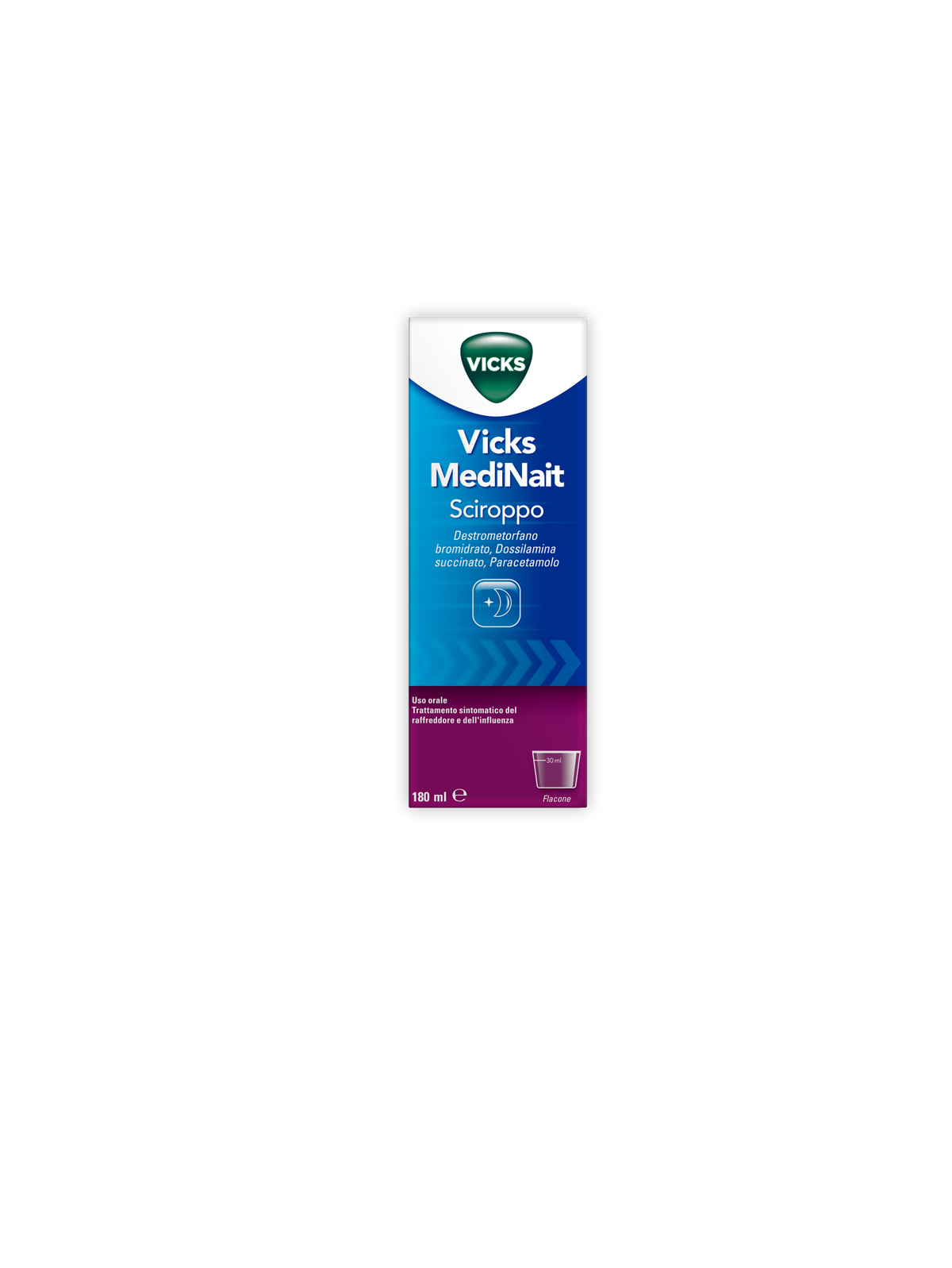 Vicks medinait sciroppo contro i sintomi di influenza raffreddore febbre e tosse 180 ml
