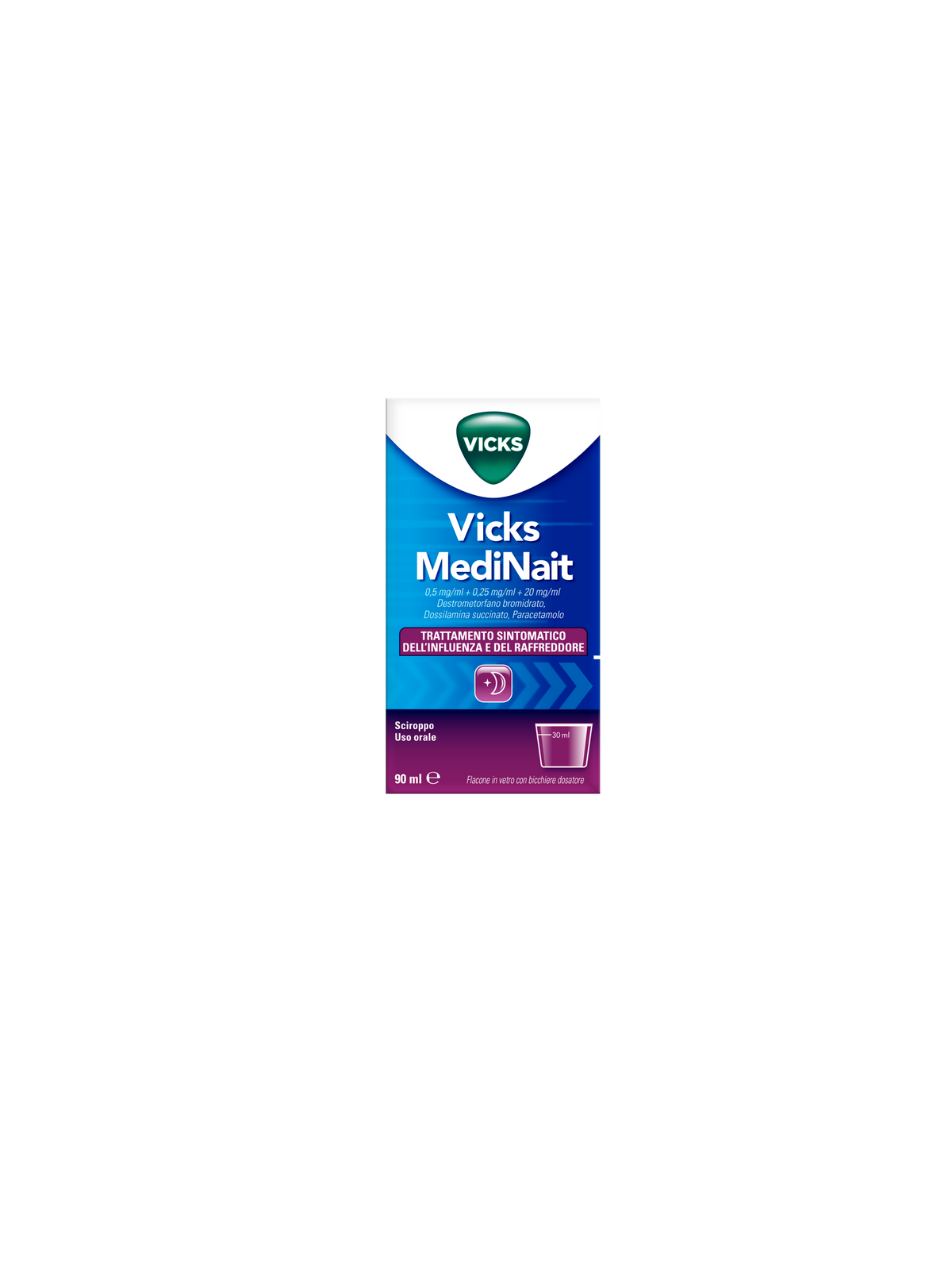 Vicks medinait sciroppo trattamento raffreddore e influenza 90 ml