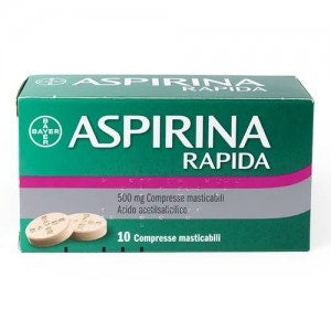 Aspirina rapida trattamento febbre e dolore acido acetilsalicilico 500mg 10 compresse masticabili