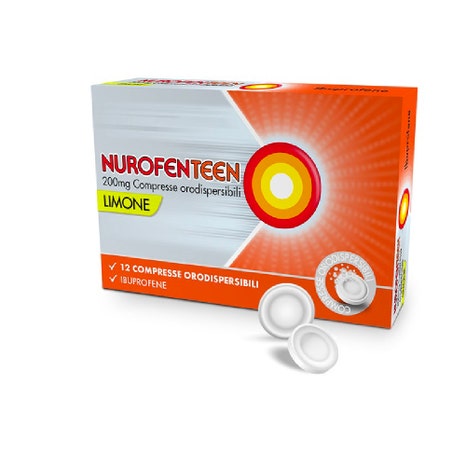 Nurofenteen 200mg ibuprofene 12 compresse orodispersibili - gusto limone