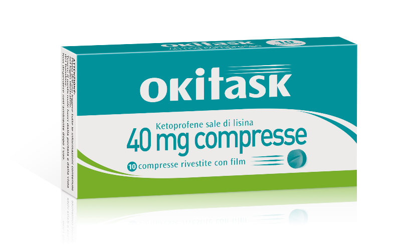 Okitask 40mg ketoprofene sale di lisina 10 compresse rivestite