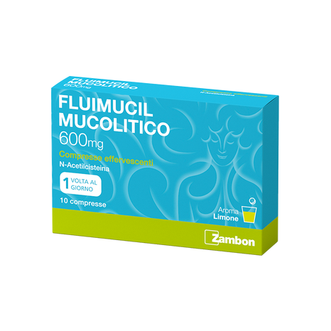 Fluimucil mucolitico 600 mg n–acetilcisteina 10 compresse effervescenti limone