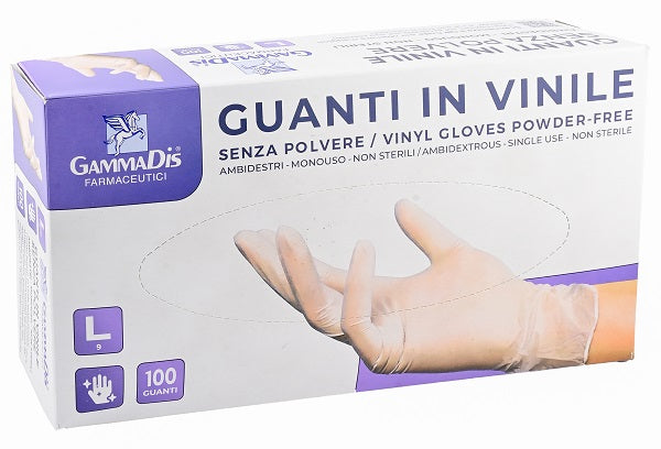 Guanti vinile s/polv l 100pz