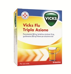 Vicks flu tripla azione polvere paracetamolo influenza 10 buste