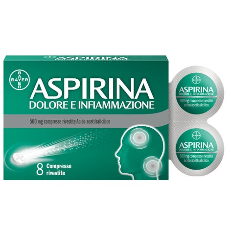 Aspirina dolore e infiammazione antidolorifico antinfiammatorio per mal di testa e dolori 8 compresse