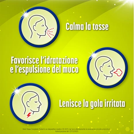 Vivin tosse complete pocket 3 in 1 tosse secca tosse grassa mal di gola 14 stick