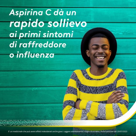 Aspirina c antinfiammatorio antidolorifico per influenza raffreddore e febbre con vitamina c 40 compresse