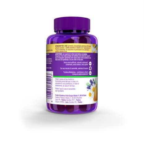 zzzquil natura melatonina integratore per dormire, gusto mango e banana, con valeriana, camomilla, vitamina b6 e estratti alle erbe 60 gommose