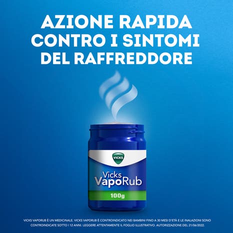 Vicks vaporub rimedio per raffreddore, mal di gola, tosse e naso chiuso vasetto da 100 g