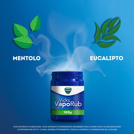 Vicks vaporub rimedio per raffreddore, mal di gola, tosse e naso chiuso vasetto da 100 g