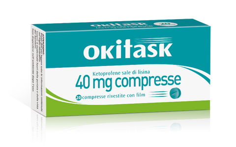 Okitask 40 mg ketoprofene sale di lisina 20 compresse rivestite