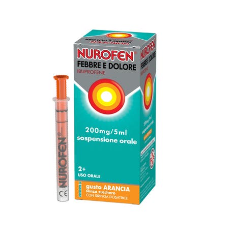 Nurofen febbre e dolore bambini -  ibuprofene sospensione orale 200mg/5ml - gusto arancia